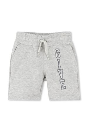 Shorts in misto cotone grigio chiaro GIVENCHY KIDS | H30635A01